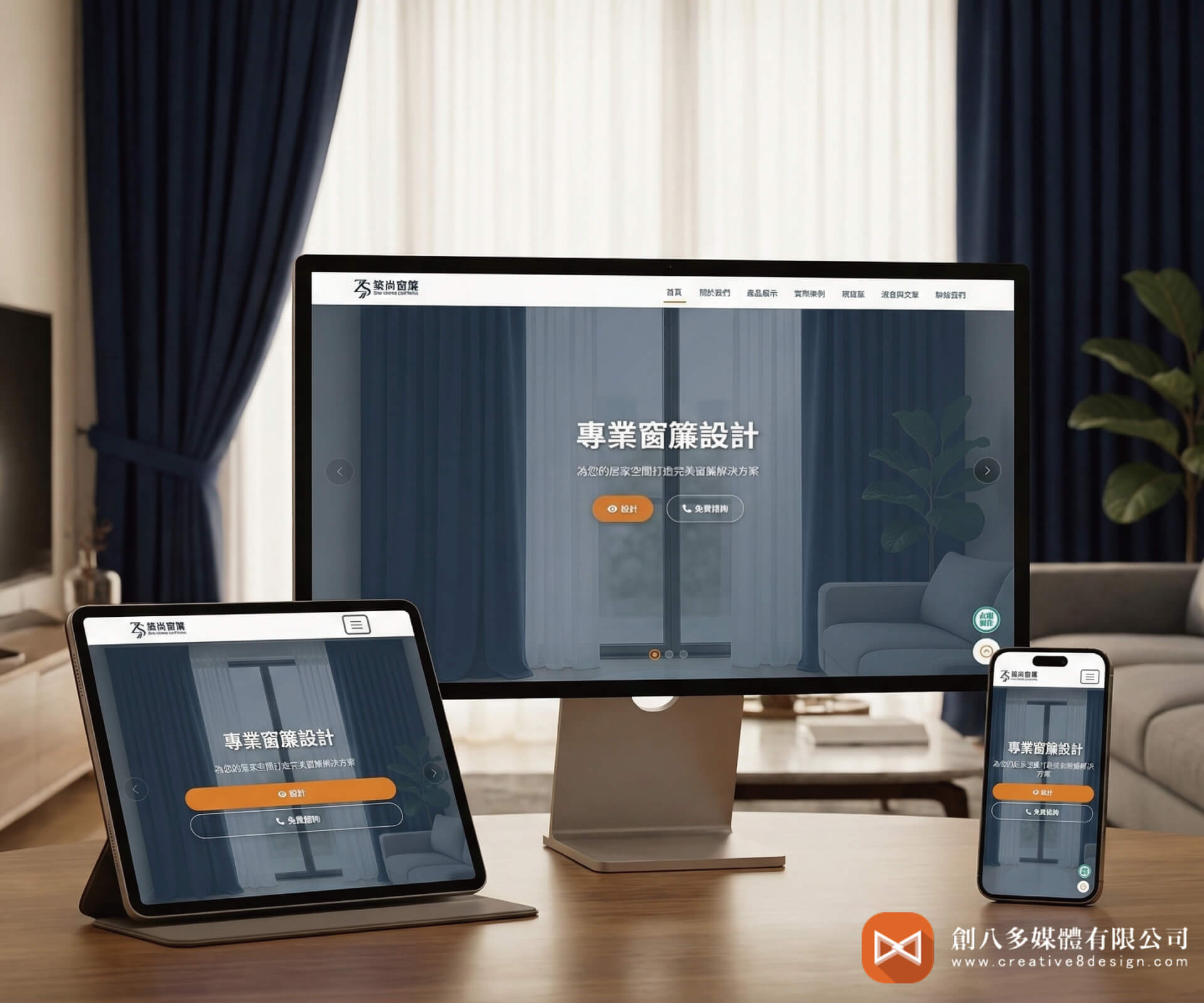 築尚窗簾的網站示意圖 築尚窗簾的網站示意圖